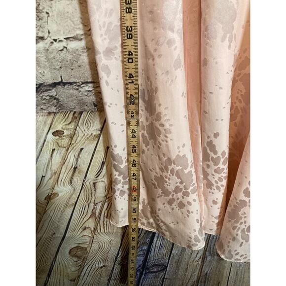 Vintage d'ore Silk Dress Women 14 Pale Pink Beaded Draped Made In Hong Kong 90s - Picture 12 of 16